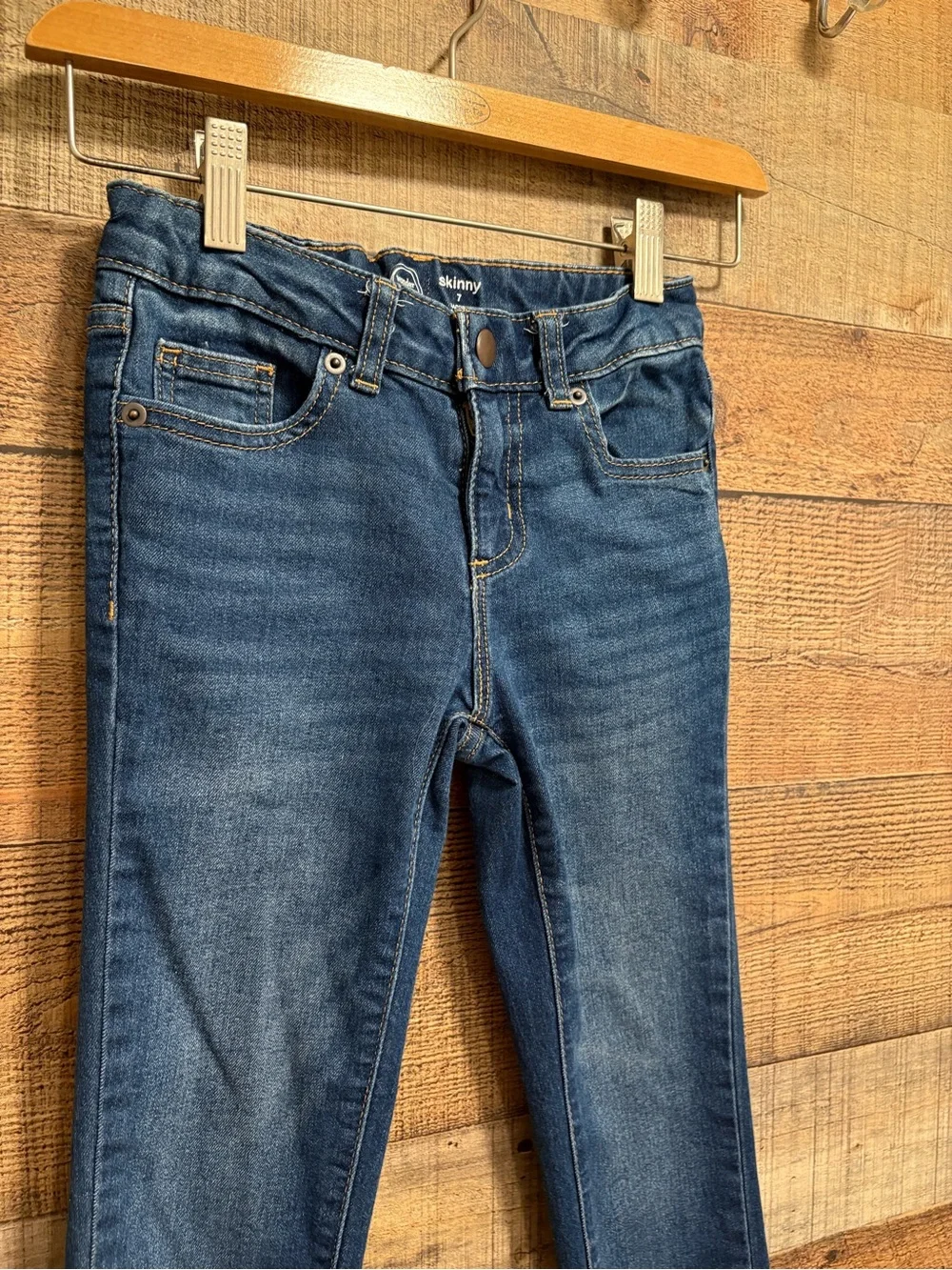 Wonder Nation Girls Skinny Jeans Size 7 Adjustable Waist Denim K021